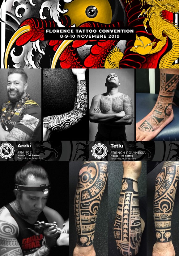 RANGINUI HOATA TIKI TATTOO Produits Polynesiens Bretagne 2019 Affiche FLORENCE Italie