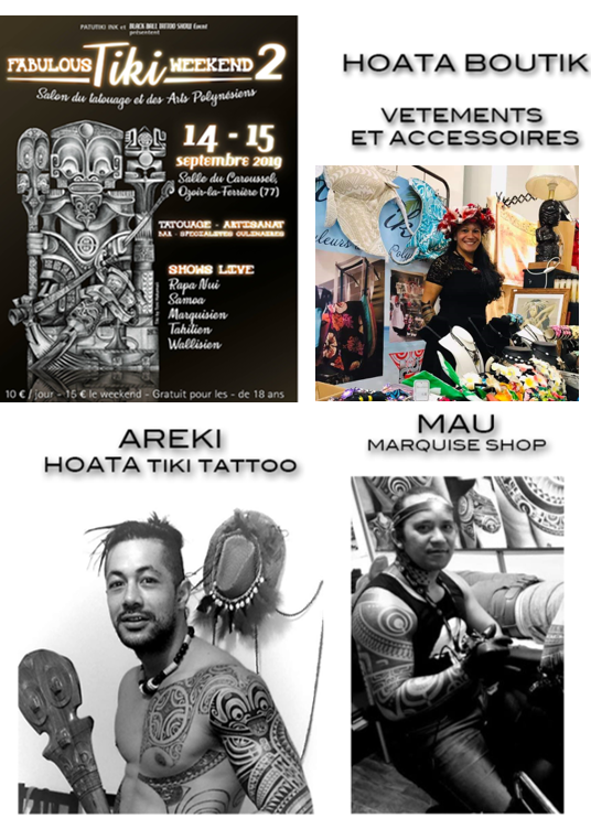 RANGINUI HOATA TIKI TATTOO Produits Polynesiens Bretagne 2019 Affiche OZOIR LA FERRIERE