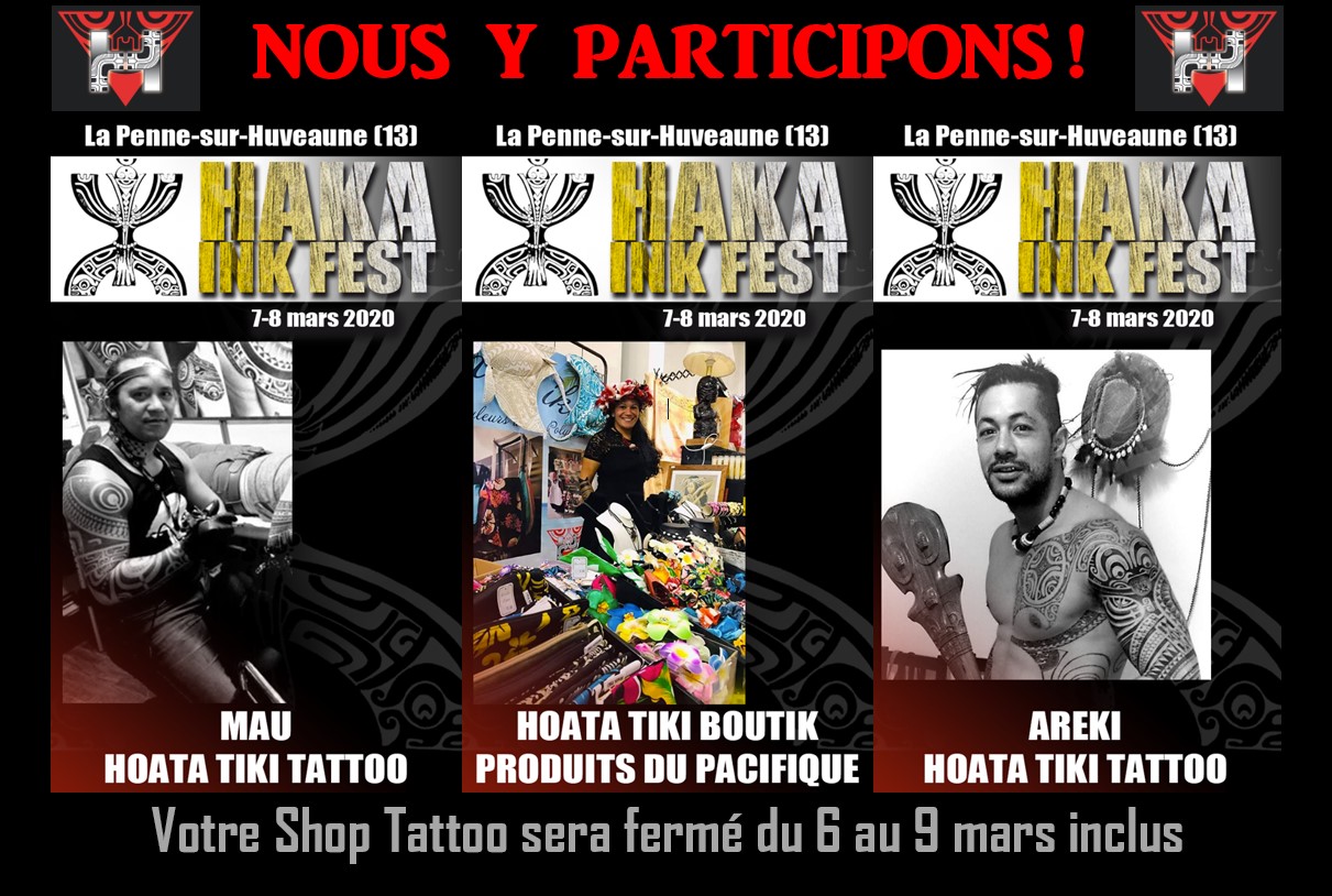 RANGINUI HOATA TIKI TATTOO Produits Polynesiens Bretagne 2020 Affiche LA PENNE SUR HUVEAUNE