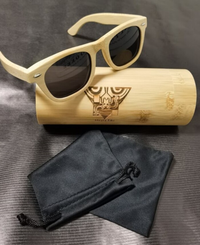 RANGINUI HOATA TIKI TATTOO Polynesiens Bretagne Lunettes BAMBOU Verres Polarises Noirs